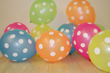11 Inch UV Blacklight Neon Polka Dot Print Balloons